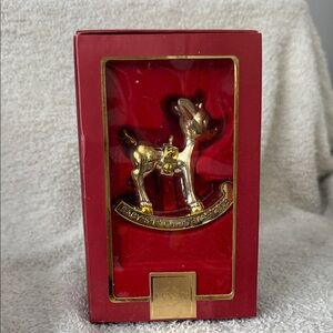 Lenox Gold Baby's First Christmas Reindeer Ornament 2008
